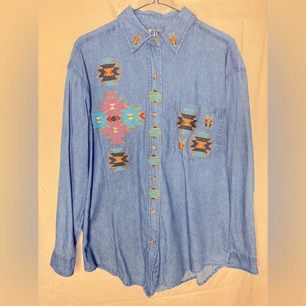 PTNY Vintage denim button down shirt